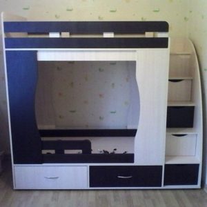 двухъярусная кровать для детей с бортиками и ящиками купить в Казани